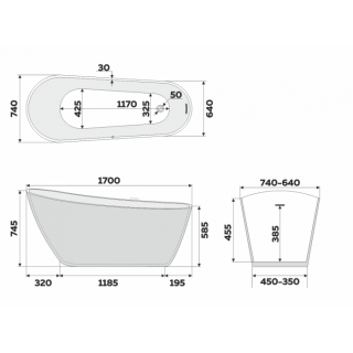 Ванна акриловая Delice Riviera DLR440103Bu 170х74 синяя матовая